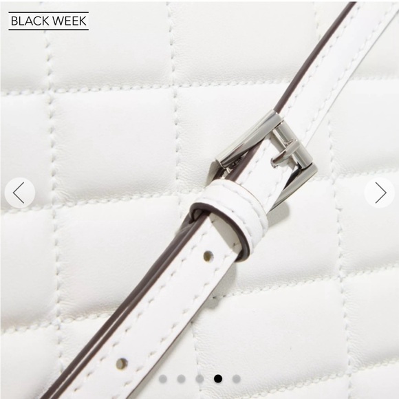 MICHAEL MICHAEL KORS Jet Set Optic White Leather Camera Crossbody Bag NWT - Picture 4 of 15